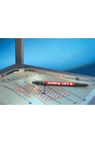Asetat Kalemi Permanent Edding E-147 S Silgili Siyah
