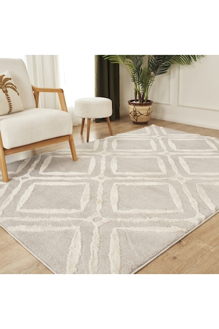Kaşmir Halı 7/24 Plushy Doha Gri 80x150 Cm Gri