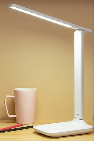 Şarjlı Masa Lambası - 3 Renk Dokunmatik Telefon Standlı 9w Led 800 Lümen Usb Şarjlı Beyaz
