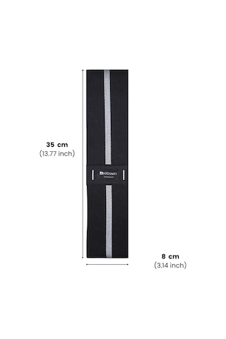 Rebuwo Medium Squat Direnç Bandı 35x8 Cm Kaymaz Fitness Egzersiz Lastiği Siyah & Açık Gri Açık Gri