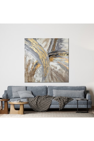 100x100cm 1 Parça Kanvas Tablo, Soyut Sanat