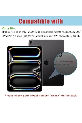 iPad Uyumlu Pro 13 İnç M4 iPad Uyumlu Air 13 İnç M2 2024 Cam Ekran Koruyucu