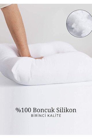 Swita Home 4'lü Boncuk Silikon Kırlent Kılıfı İç Yastığı Beyaz