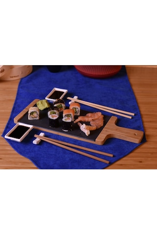 Seshu - 10 Parça Sushi Seti Kahverengi