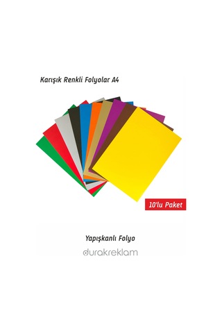 A4 Parça Renkli Folyo 10 Adet