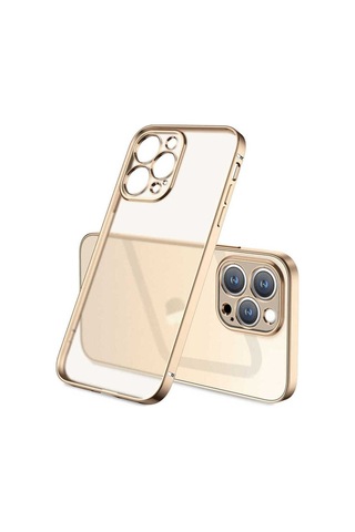 Apple Uyumlu iPhone 13 Pro Kılıf Zore Mat Gbox Kapak Gold