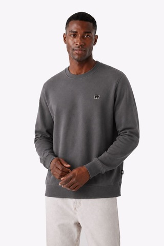 Bad Bear Valor Crewneck Man Asphalt Sweatshırt 26.02.12.046-c118 Gri