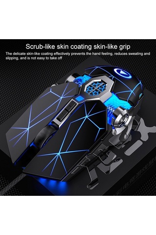 Yındıao 3200dpı 4 Modlu Ayarlanabilir 7 Tuşlu Rgb Işık Kablolu Oyun Mekanik Fare, Stil: Sessiz Sürüm Siyah Diğer