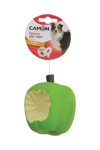 Camon Gıcırtılı Lateks Yeşil Elma Şeklinde Eğlenceli Köpek Oyuncağı 8x10 Cm