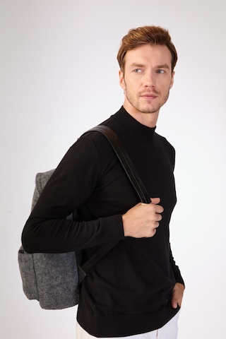 Dufy %100 Pamuk Slim Fit Düz Erkek Triko - Siyah