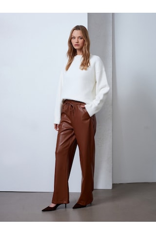 Dilvin 72230 Beli Lastikli Suniı Deri Pantolon-karamel Karamel