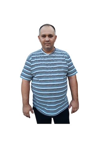 Big Nona Erkek Büyük Beden Unisex T-shirt V Yaka Siyah Beyaz Çok Renkli