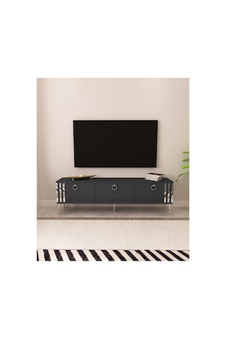 Lora 150 Tv Ünitesi Tv Sehpası Antrasit - Gümüş Antrasit-gümüş