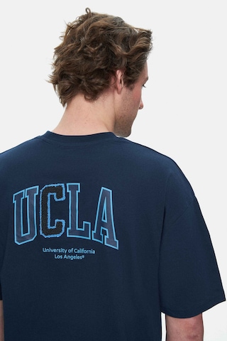Ucla Sınclaır Lacivert Nakışlı Bisiklet Yaka Baskılı Standard Fit Erkek Tshirt Lacivert