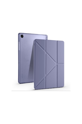 Samsung Uyumlu Galaxy Tab A9 Plus A11 + Üçgen Standlı Uyandırma Fonksiyonlu Tablet Kılıfı Kapaklı Kılıf