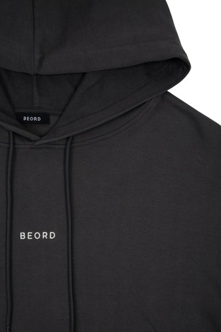 Beord Koyu Gri %100 Pamuk Kapüşonlu Sweatshirt Bhd1-145