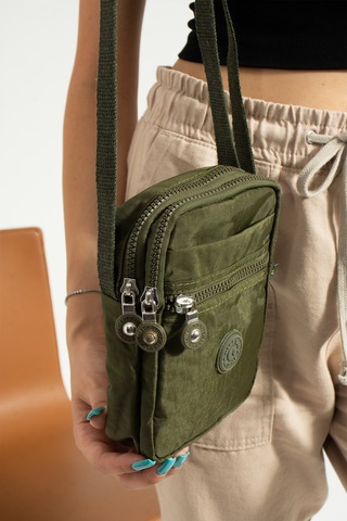 Nemo Bags Haki Unisex Telefonluk, Cüzdan, Kartlık, Çapraz Askılı Omuz Çantası, 18x13cm Haki