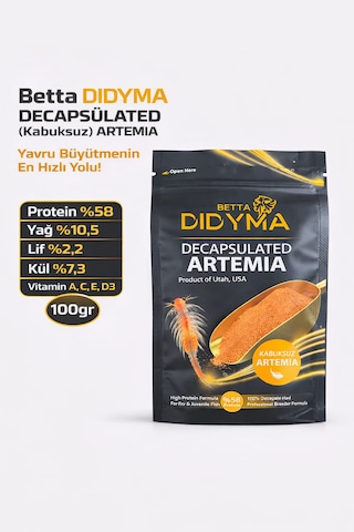Betta Didyma Decapsulated Kabuksuz Artemia 100gr Anahtarlık Hediyeli