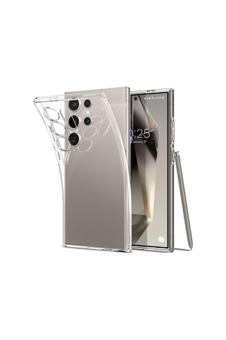 İle Uyumlu Şeffaf Clear Silikon Yüksek Kalite Darbeye Dayanıklı Şık Telefon Kılıfı S24 Ultra 50 x 22