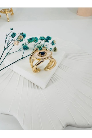 Ayarlanabilir Gold Zirkon Taşlı Pirinç Bijuteri Yüzük - Yz0002 Diğer