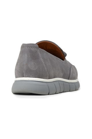 Deery Erkek Hakiki Süet Gri Püsküllü Loafer - 02048mgrıe01