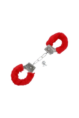 Zaga Oyun Fetısh Fantezi Kırmızı Peluşlu Metal Kelepçe