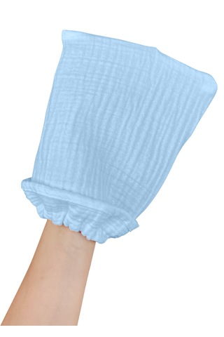 Joyous Mom Kids Organik Muslin Banyo Kese Ve Havlu Seti Mavi