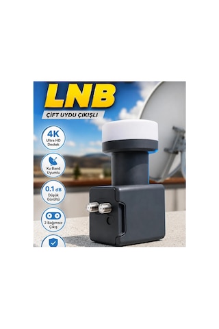 4k Ultra Hd Twin Lnb 0.1 Db Çift Çıkışlı Ku Band Uydu Lnb