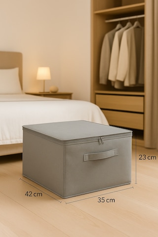 Destekli Hurç Büyük Boy Füme Renk Fermuarlı Katlanabilir Saklama Ve Düzenleme Kutusu Çok Renkli
