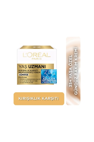L'Oreal Paris Yaş Uzmanı 35+ Kırışıklık Karşıtı Nemlendirici Gündüz Yüz Kremi 50 ML