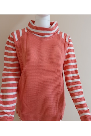 Kolları Çizgili Turuncu Pijama Takımı Dowry