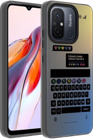 Ardemix Redmi 12c Kılıf Desenli Dragon Sert Kapak - Kelimeler Kelimeler