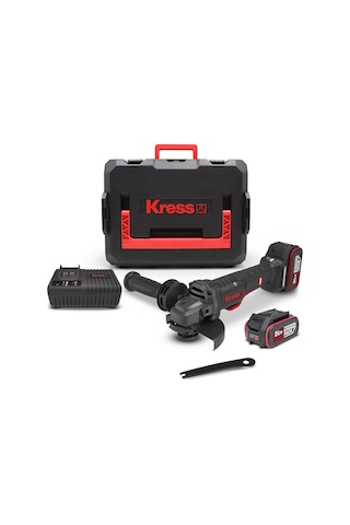 Kress KUH04.1 20 V 5.0 Ah. Li-ion Çift Akülü 125 MM Kömürsüz Profesyonel Devir Ayarlı Alttan Tetikli Avuç Taşlama