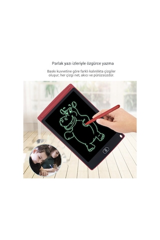 Snapbuy 8.5 İnç Lcd Çocuk Yazı Ve Çizim Tableti, Erken Eğitim Ve Uzaktan Öğrenim İçin El Yazı Tahtası Siyah