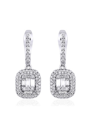 0.75 Karat Baget Pırlanta Küpe 89060149