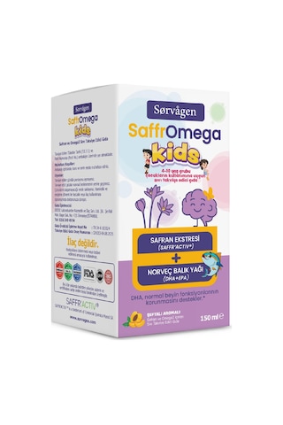 Sorvagen Saffromega Kids Safran Ve Omega3 -150 Ml