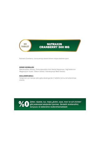 Nutraxin Herbal Cranberry 500 Mg 60 Tablet