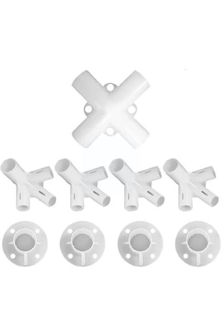 Tente Çadır Ayakları Köşe Merkezi Bağlatı Ve Ayakları , Yedek Parça Konnektör 25/19 Mm Beyaz