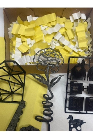 6 Parça Dekoratif Hediye Seti Love Çiçek,kahve Kaşığı,origami Kalp,yüzük Kutusu,kitap Ayracı,ev Kiti Siyah