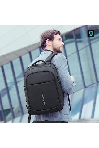 Mark Ryden Mr9191 Usb Şarj Portlu 15.6" Laptop Sırt Çantası 3 Bölmeli Model Siyah