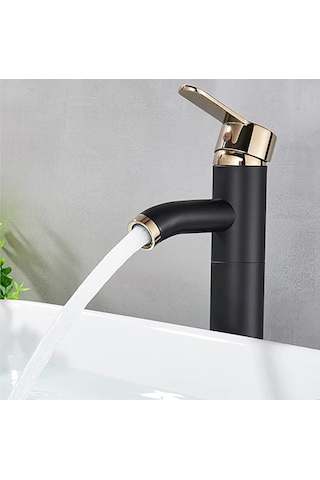 Inventa Aç-Kapa Çanak Lavabo Bataryası Altın - Siyah