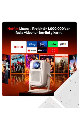 OBE C2D 500 ANSI Lümen 4K Destekli Netflix Sertifikalı 180 Derece Dönebilen Otomatik Odaklı Akıllı Projeksiyon Cihazı