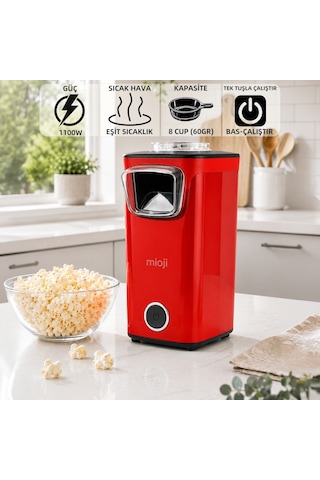 Mioji POPX1 1100 W Yağsız Kompakt Mısır Patlatma Makinesi