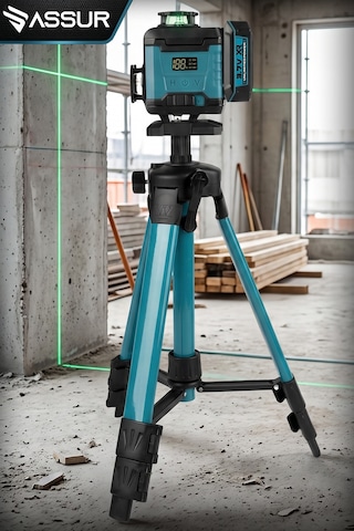 Assur Asr926 360 16 Köşe Tripod'lu Lazer Metre Hizalama Mavi