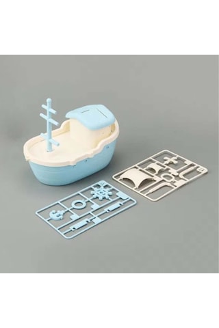 House By House Kilitli Büyük Gemi Kumbara Bozuk Para, Kağıt Para İçin Çift Girişli Dekoratif Oyuncak Kumbara Gemi 24,5 Cm X 15 Cm X 14 Cm