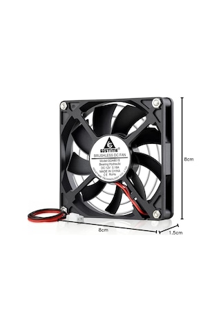 Gdstıme 80 Mm Fan 80 X 15 Mm 12v Bilgisayar Fanı 8cm Pc Fan Dc 12v Kasa Fan 2800 Rpm