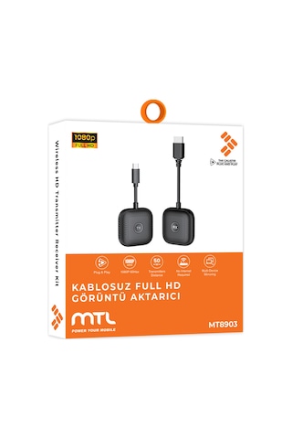 Kablosuz Görüntü Aktarıcı Type-c - 1080p 60hz, Usb-c Tx-rx, Tak Çalıştır, Tv-pc Bağlantı Kiti
