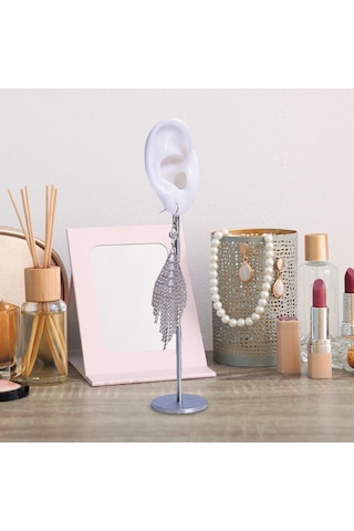 Homyl Küpe Ekran Standları Kulak Şekilli Damızlık Tutucu Beyaz