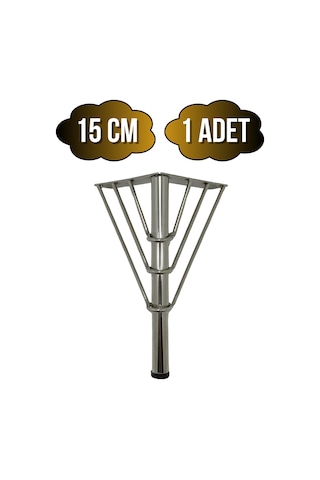 Metal Tel Boru Desenli Ayak Mobilya Masa Ve Dolap Ayağı Krom Metal 15cm 1 Adet