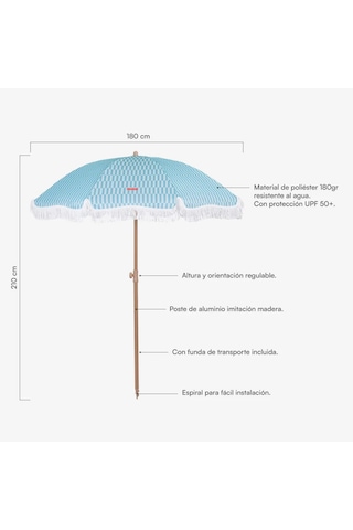 Flamingueo Caramel Plaj Ve Bahçe Şemsiyesi Mavi Mavi